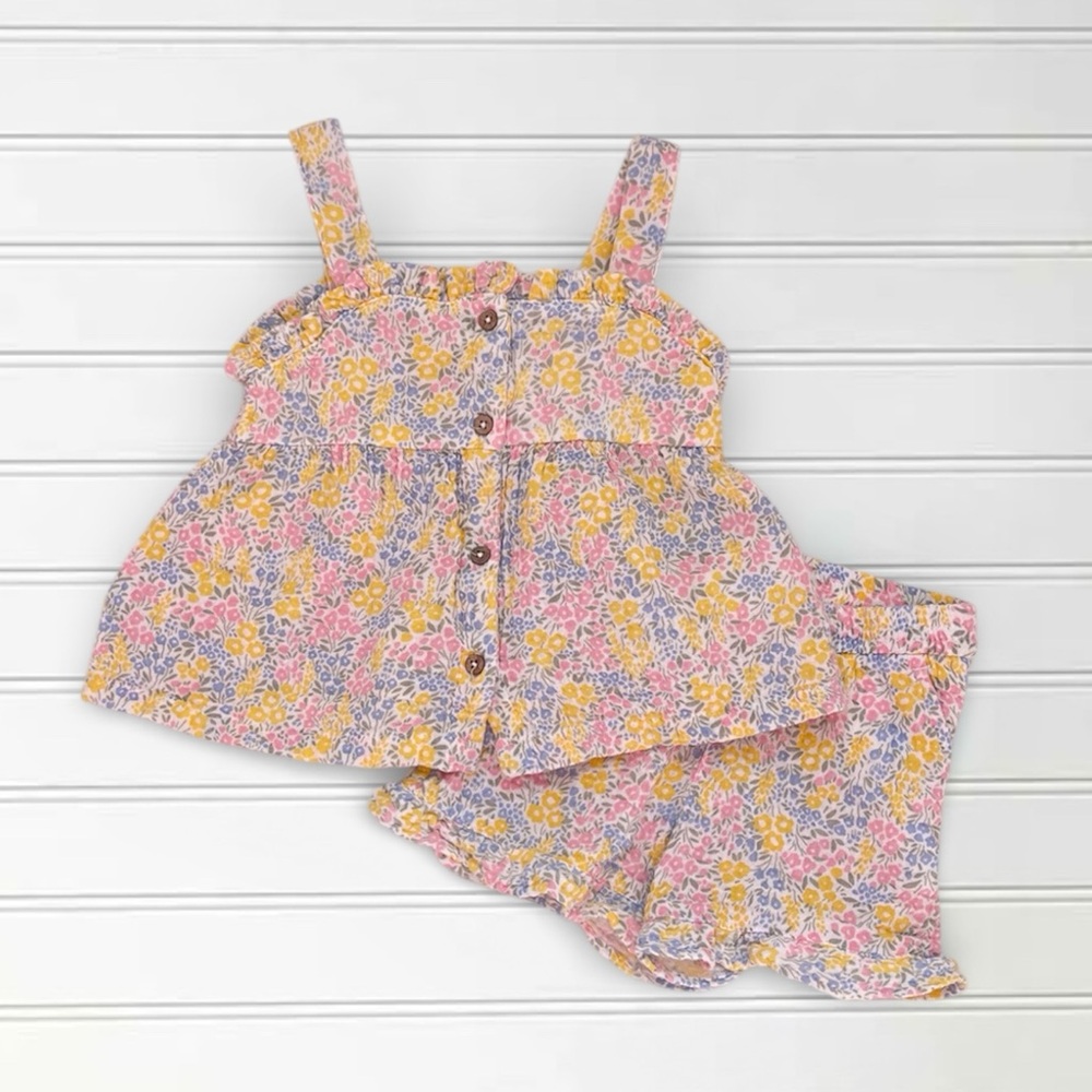 RABBITBEAR NWOT Organic Cotton Pastel Floral Muslin Set